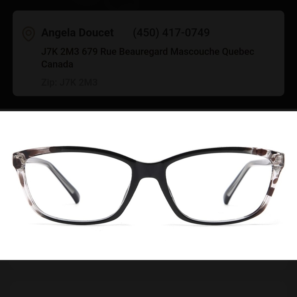 Stylish Black Women's Rectangle Small Glasses Frame